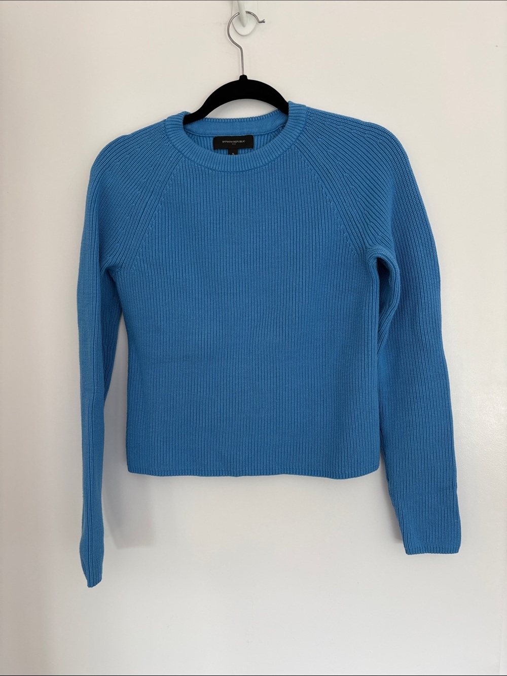 Banana Republic Ribbed Crewneck Sweater in Sky Blue
